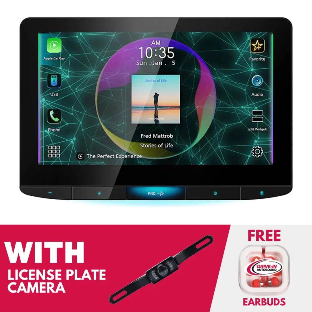 New JVC KW-Z1000W 10.1 Inch Digital Multimedia Receiver with License Plate Camera