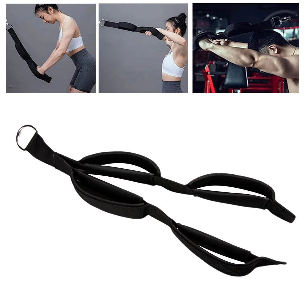 Heavy Duty Arm Tricep Strap Cable Machine Attachment Grip Handles Strap for Weight Lifting Abdominal Training Gym Equipment