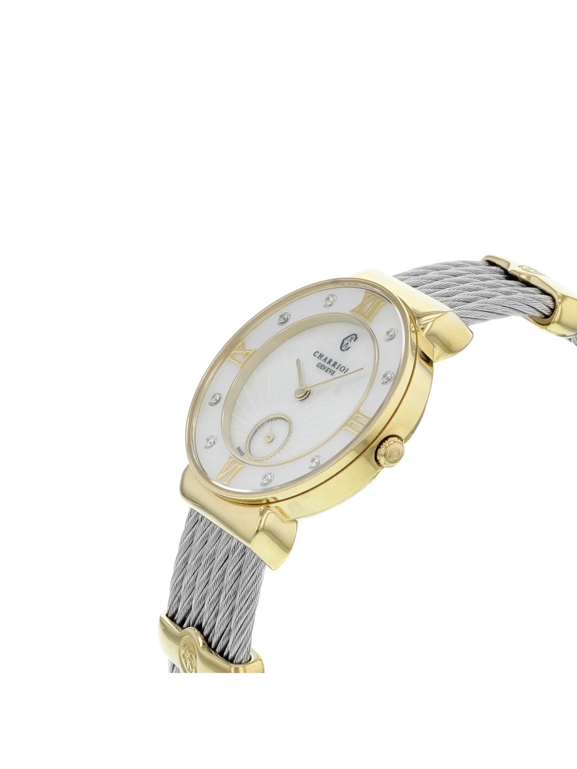 New Charriol St Tropez MOP Diamonds Steel Quartz Ladies Watch ST30YD.560.009
