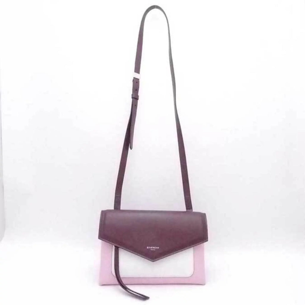 Pre-Owned Givenchy GIVENCHY Crossbody Shoulder Bag Duet Leather Bordeaux x Pink White Women's (Good)