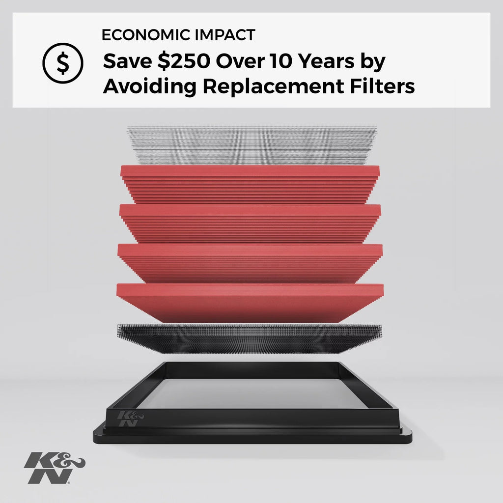 K&N Engine Air Filter: High Performance, Premium, Washable, Replacement Filter: 2012-2019 Nissan/Infiniti V8 5.6 L (Armada, Patrol, QX80, QX56), 33-2456