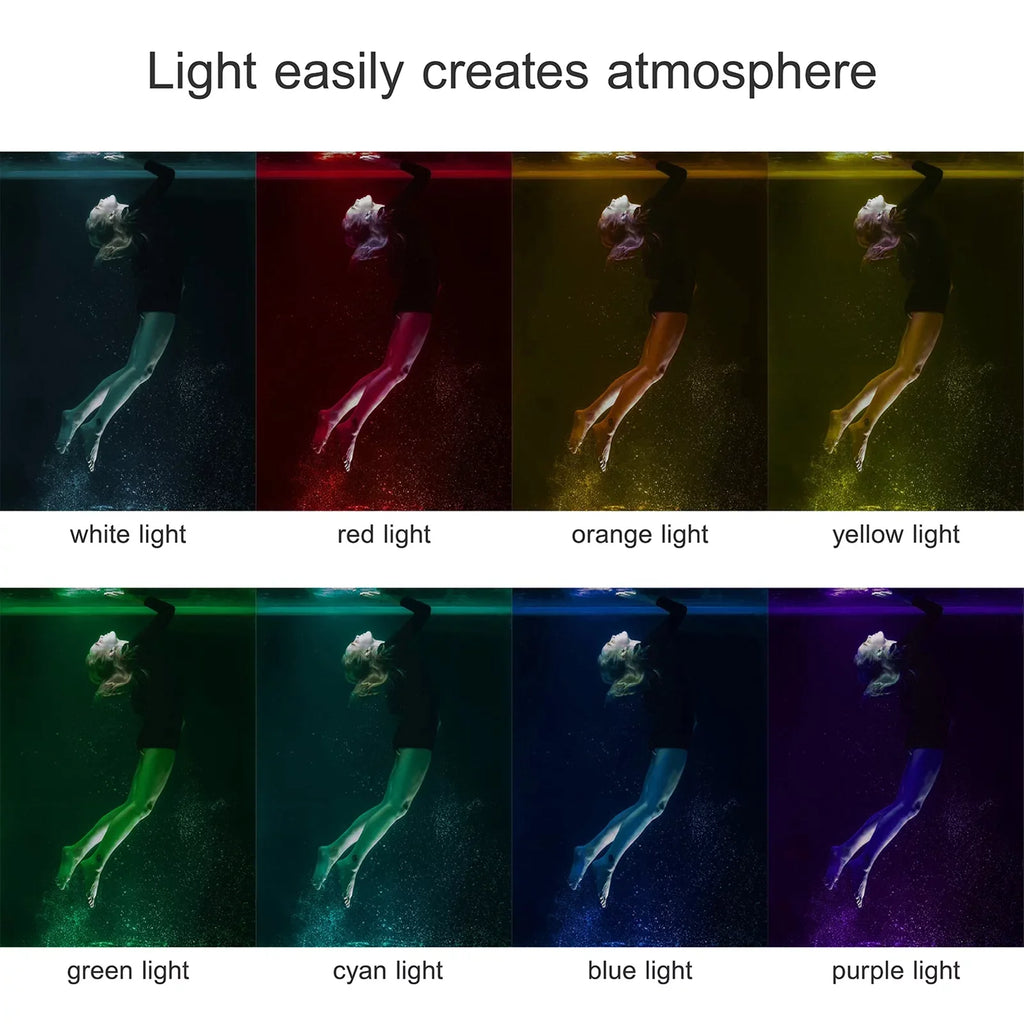 Walmeck Andoer SL-20 Waterproof RGB Fill   Video  8  Modes CRI95+ Dimmable IPX8 Underwater 40M Built-in Rechargeable Battery for Diving Snorkeling Underwater Photography Video Replacement for GoPro