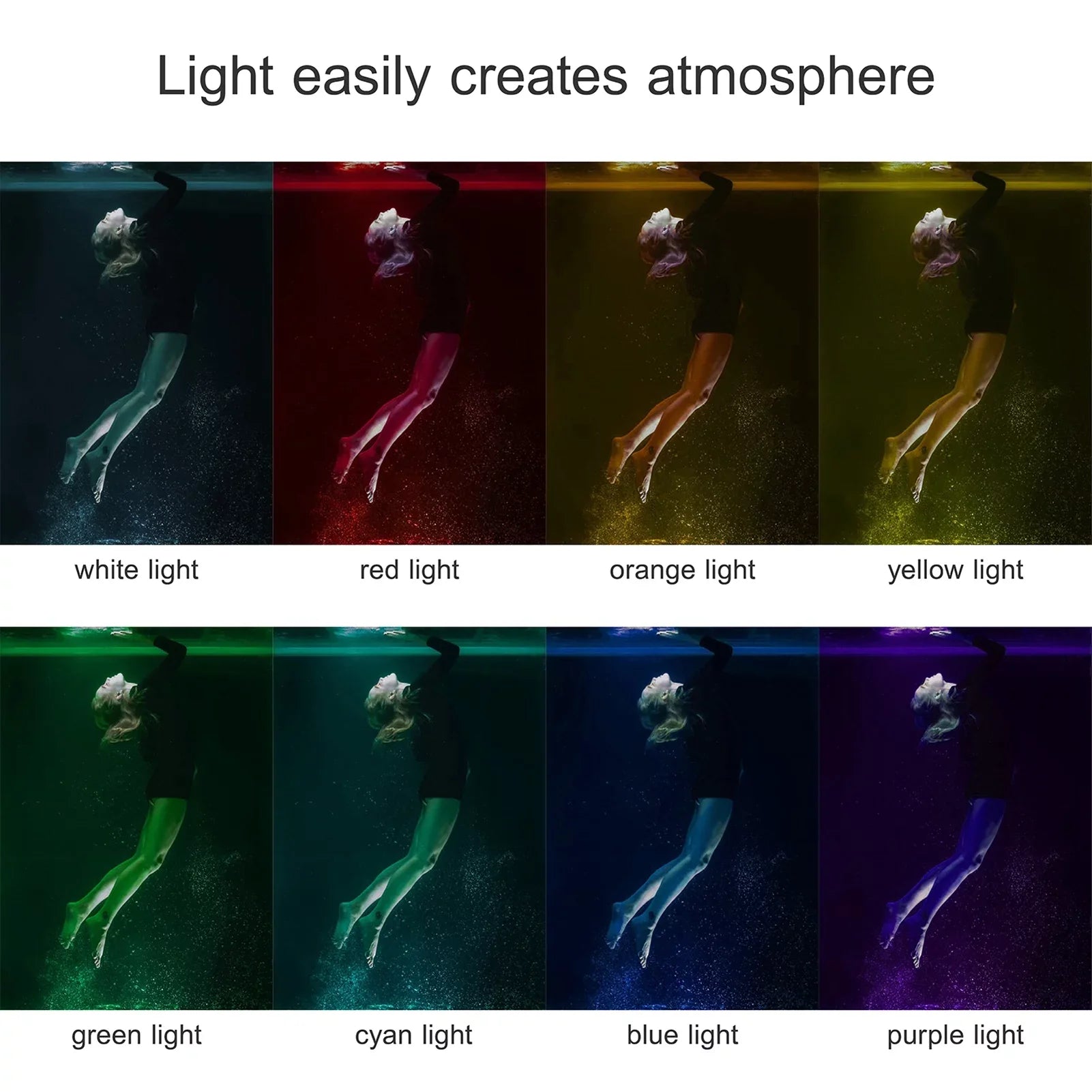 Walmeck Andoer SL-20 Waterproof RGB Fill   Video  8  Modes CRI95+ Dimmable IPX8 Underwater 40M Built-in Rechargeable Battery for Diving Snorkeling Underwater Photography Video Replacement for GoPro