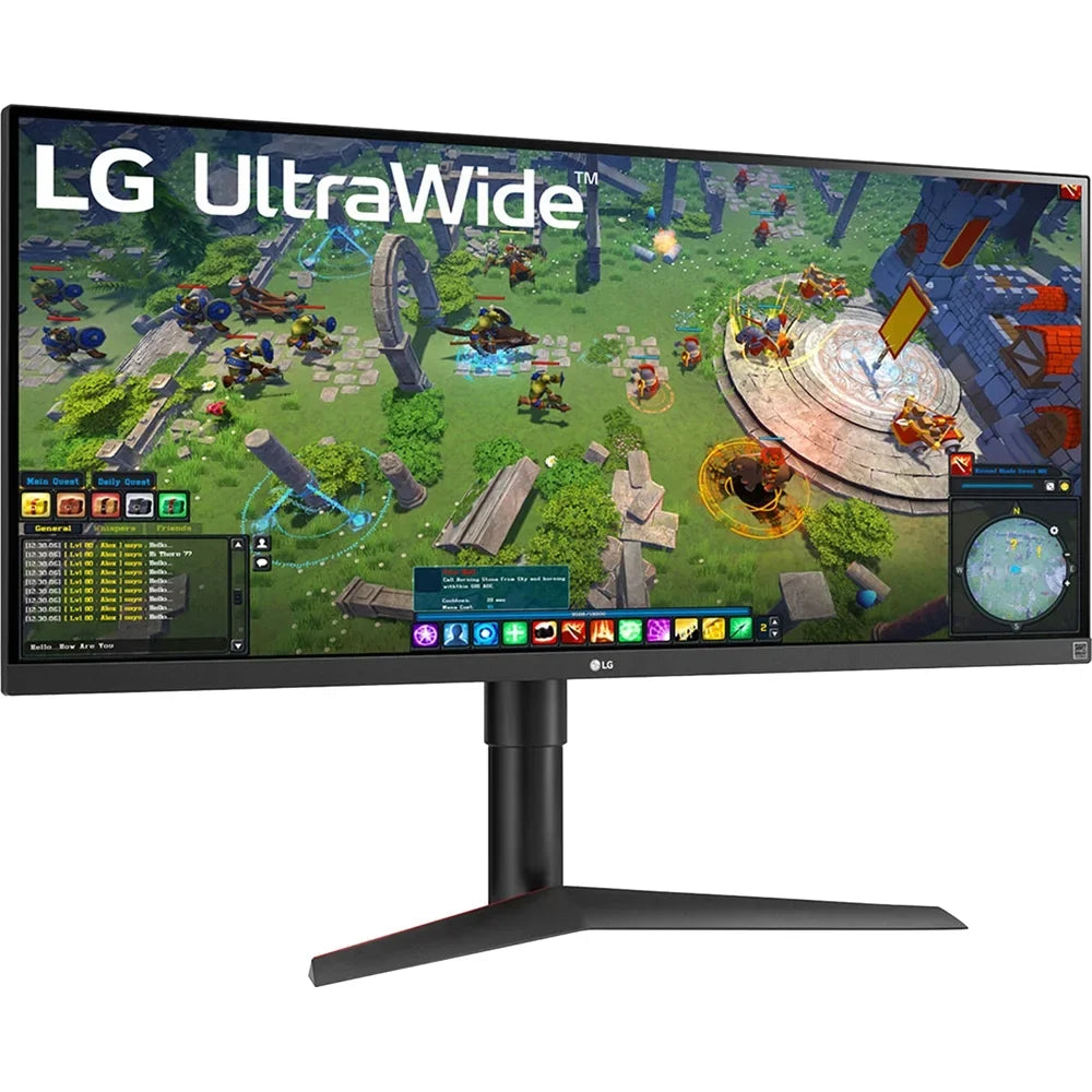 Open Box LG 34WP65G-B UltraWide Monitor 34" 21:9 Full HD (2560 x 1080) IPS Monitor, VESA DisplayHDR 400, AMD FreeSync, Height and Tilt Adjustable Stand - Black