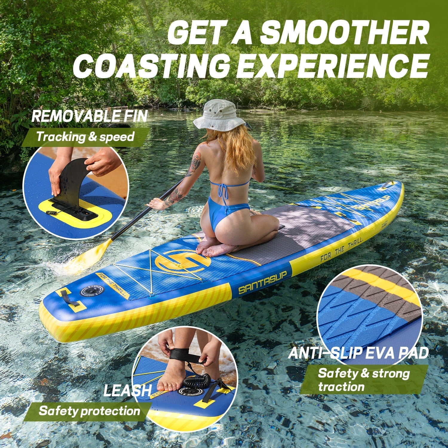 Inflatable Stand Up Paddle Board Complete with High-Quality SUP Accessories