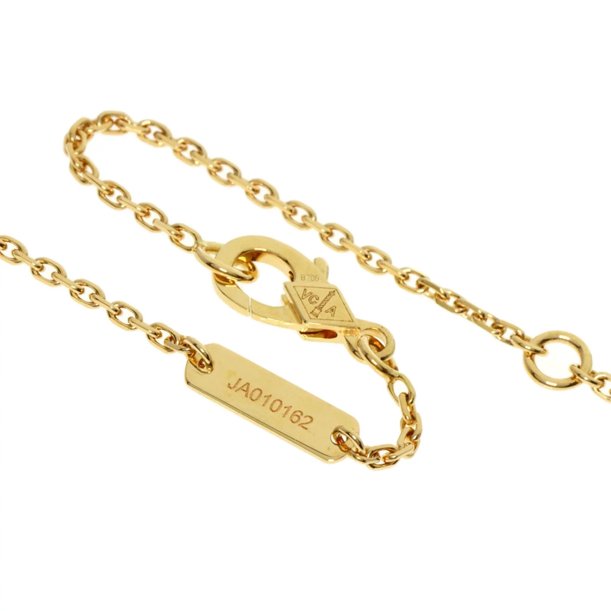 Pre-Owned Van Cleef & Arpels Lucky Alhambra Papillon Shell Necklace K18 Yellow Gold Women's (Good)