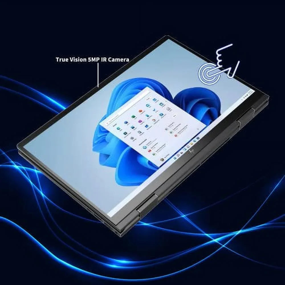 HP 2022 Envy x360 2-in-1 15.6" Touchscreen Computer, AMD Ryzen 7 5825U, 64GB RAM, 2TB PCIe SSD, AMD Radeon Graphics, True Vision 5MP IR Camera, Backlit Keyboard, Win 11, Black, 32GB USB Card