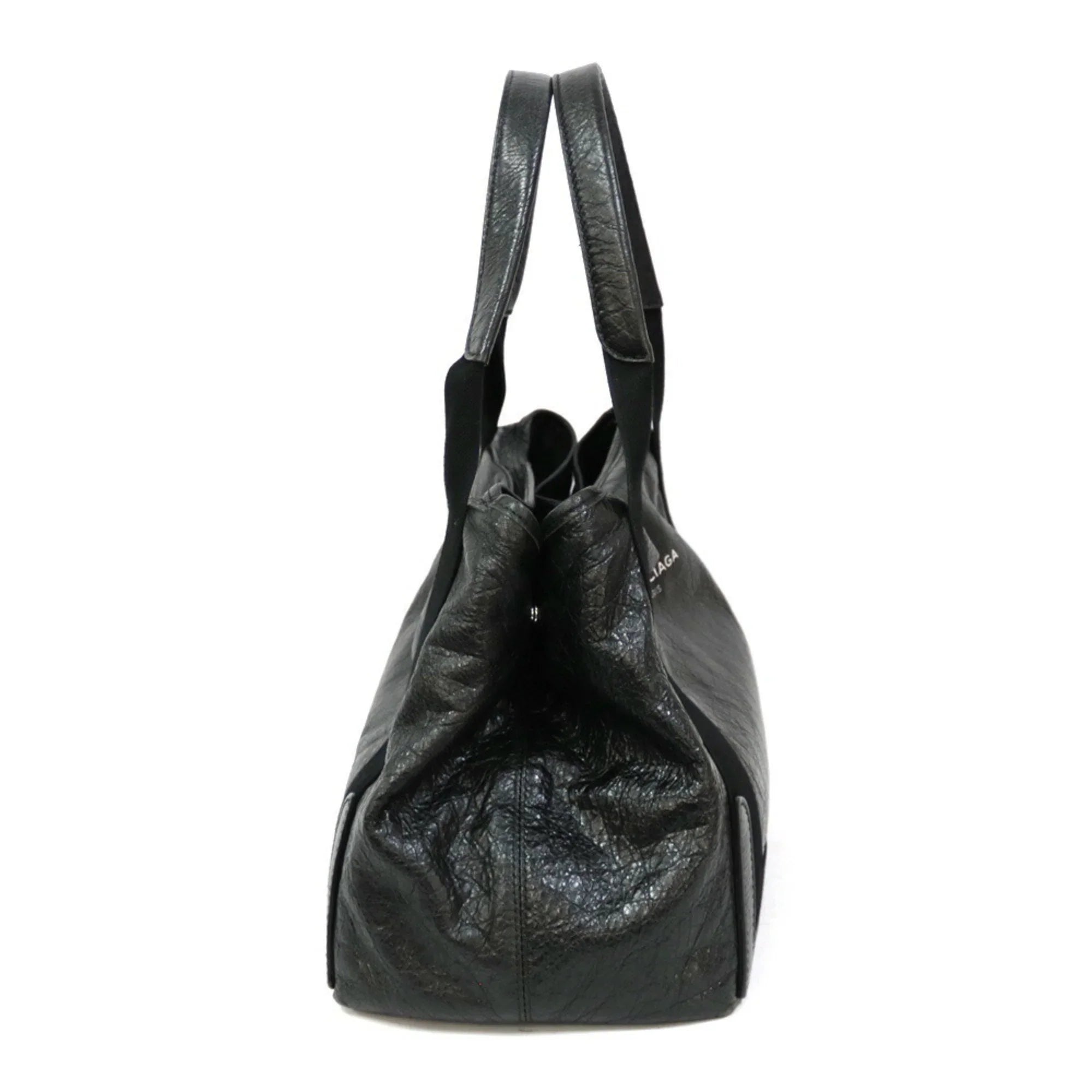 Pre-Owned Balenciaga Handbag Navy Cabas Black Ladies (Fair)
