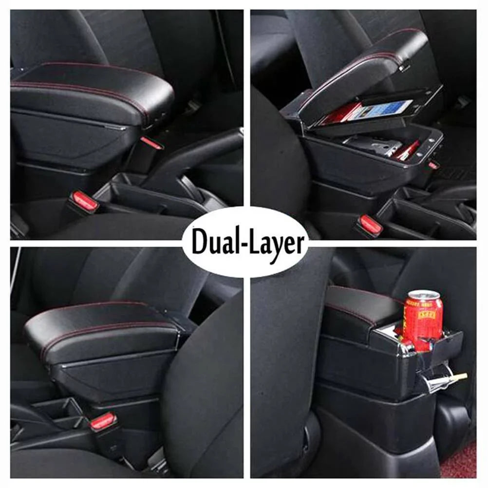 XUKEY For Honda Fit / Jazz 2002-2008 Duel Central Console Armrest Storage Compartment