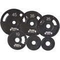 York Barbell 7422 G2 Olympic Dual Grip Thin Line Cast Iron Plate, Black - 10 lbs