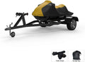 Weatherproof Jet Ski Covers for Yamaha EXR 2021 - Yellow/Black Color - All Weather - Trailerable - Protects from Rain, Sun, UV Rays, and More! Includes Trailer Straps and Storage Bag