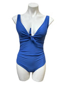 Nicole Miller BLUE YONDER Sweetheart Center Tie One Piece Swimsuit, US Small