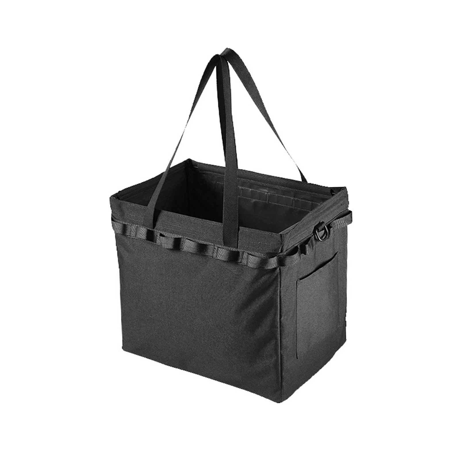 Outdoor Picnic Storage Bag Handbag Foldable Travel Garage Trunk Organizer Black 36.5x24.5x32.5cm for Camper, Travel, RV Multifunctional