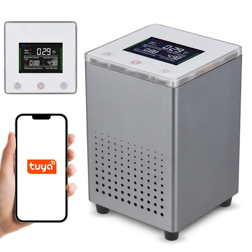 Pristin Radon Detector,Radon Tuya APP Alarms Professional Smart Indoor Room Office APP Quickly Sensitively WiFi Radon Tester Sound Alarms Professional Monitor Data WiFi Radon Tester Indoor