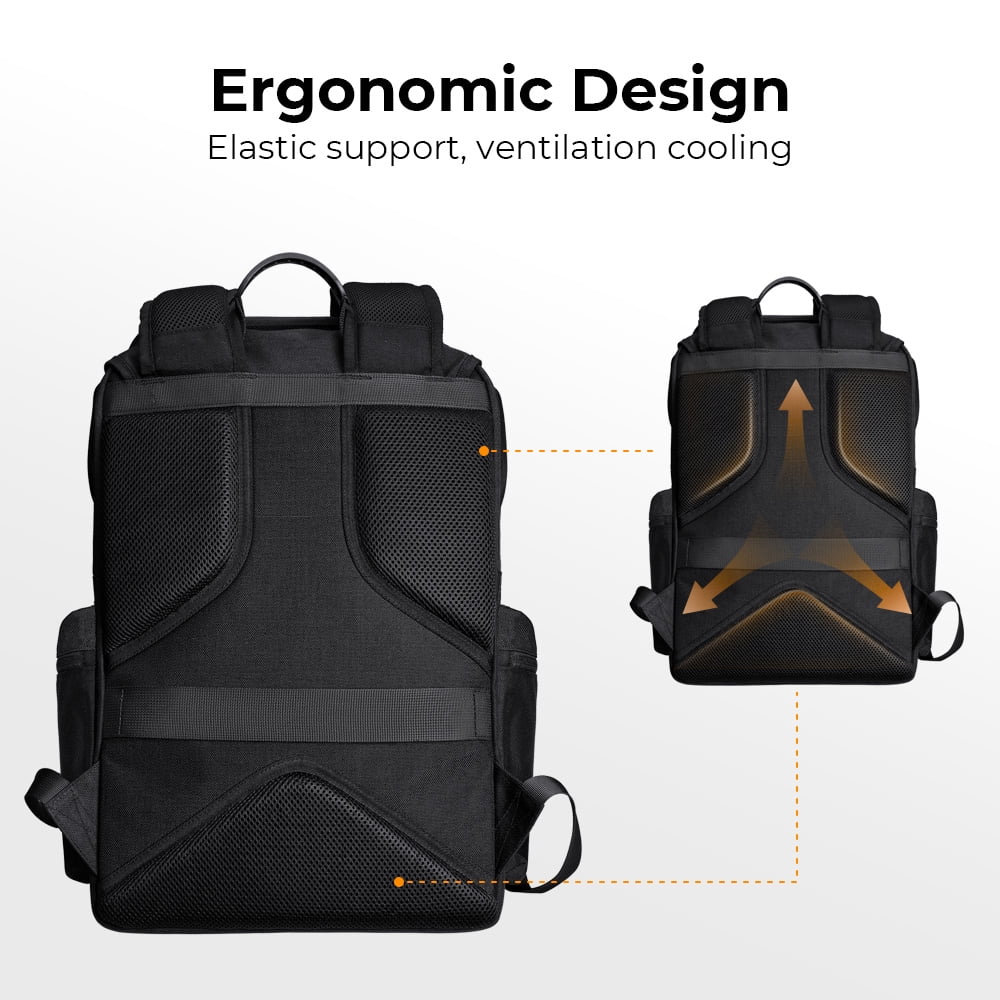 K&F CONCEPT Hard Shell Camera Backpack Waterproof SLR/DSLR Camera Bag 22L Large Capacity Photography Bag with 15.6 Inch Notebook Compartment Rain Cover for Women Men Photographers
