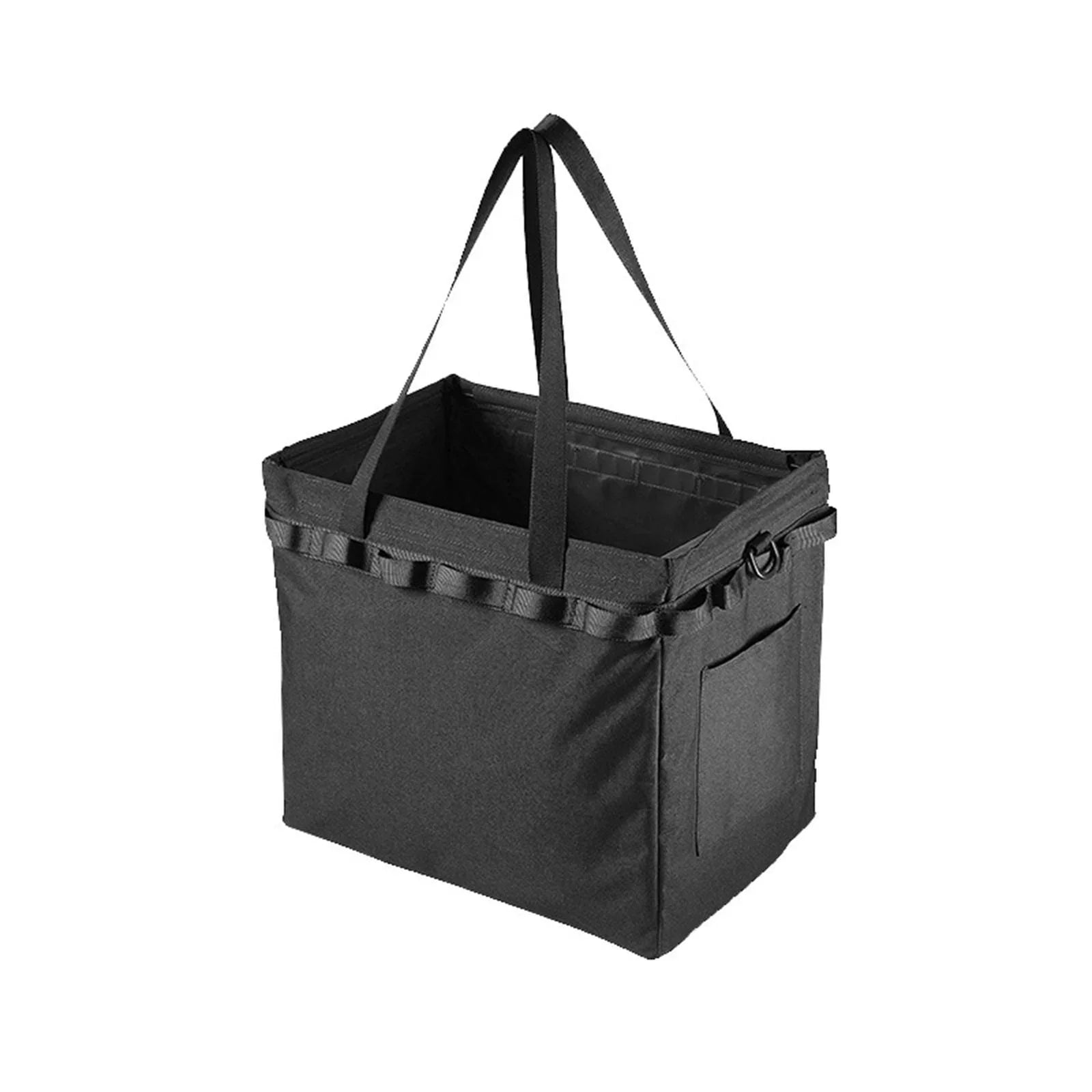 Outdoor Picnic Storage Bag Handbag Foldable Travel Garage Trunk Organizer Black 36.5x24.5x32.5cm for Camper, Travel, RV Multifunctional