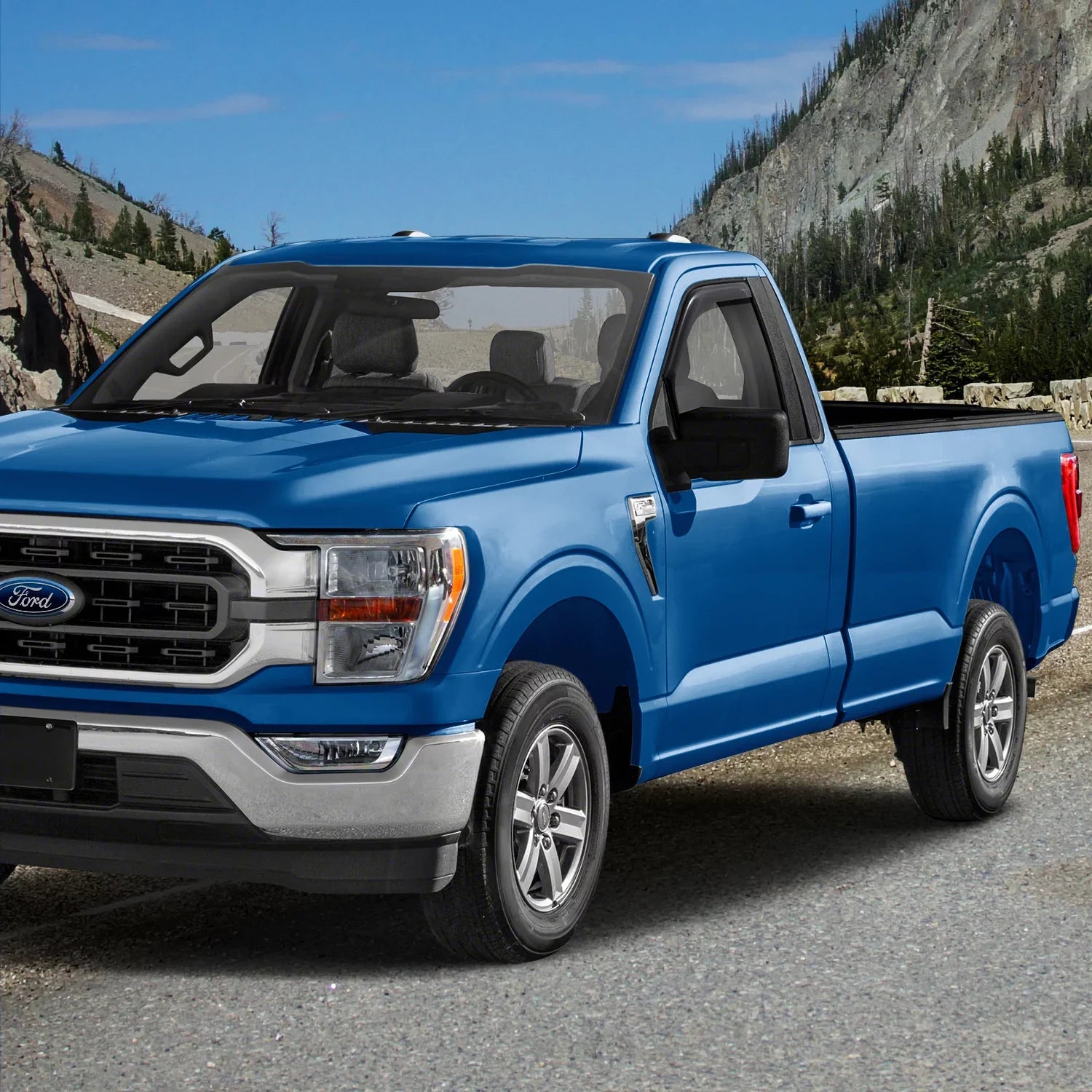 Goodyear Shatterproof in-Channel Window Deflectors for Ford F150 2021-2024 Regular Cab/SuperCrew/SuperCab, Rain Guards, Window Visors for Cars, Vent Deflector, Car Accessories, 2 pcs - GY003497