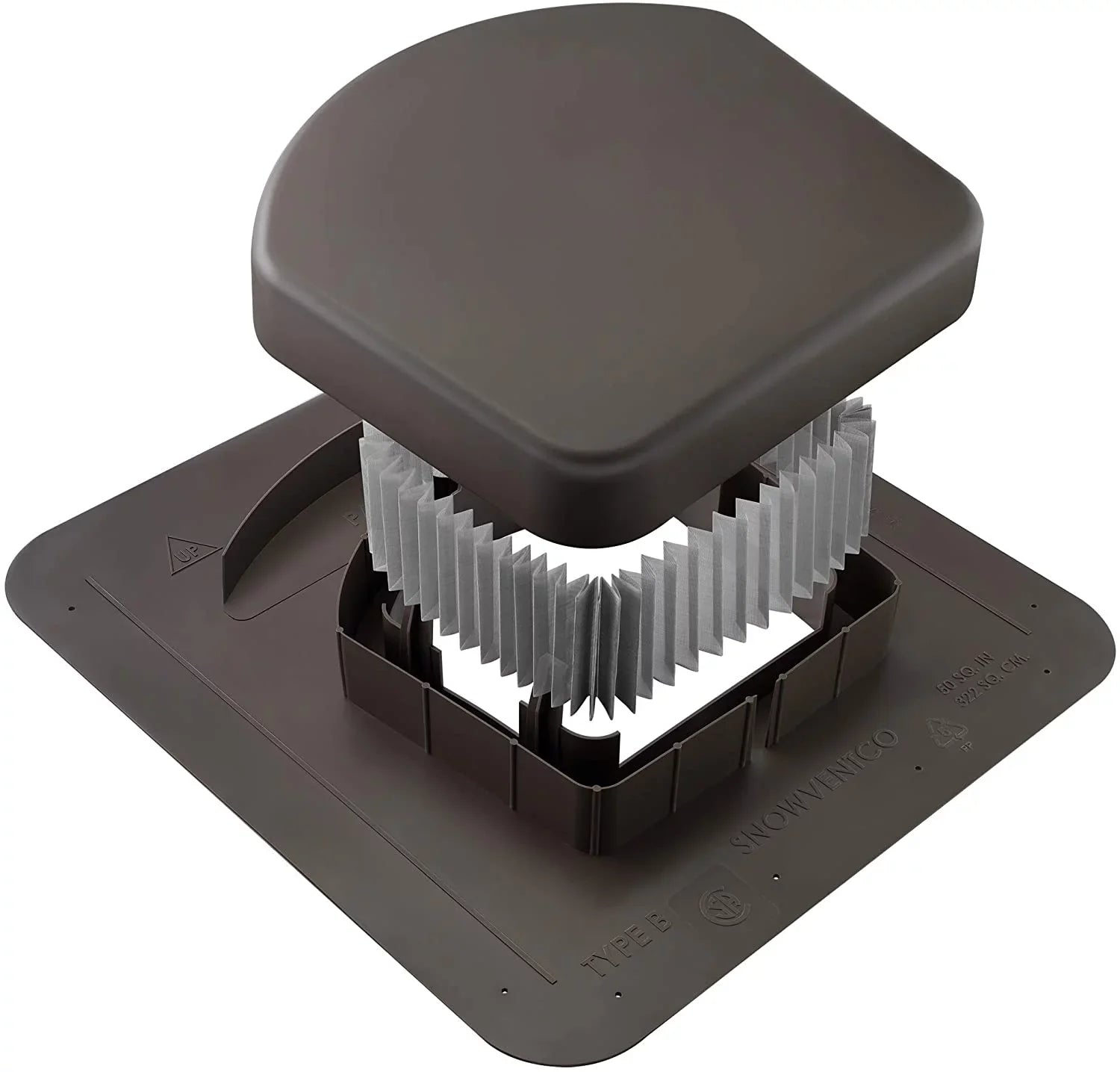 SNOWVENTCO Lower Roof Intake Vent, 50 sq. in. (Brown)