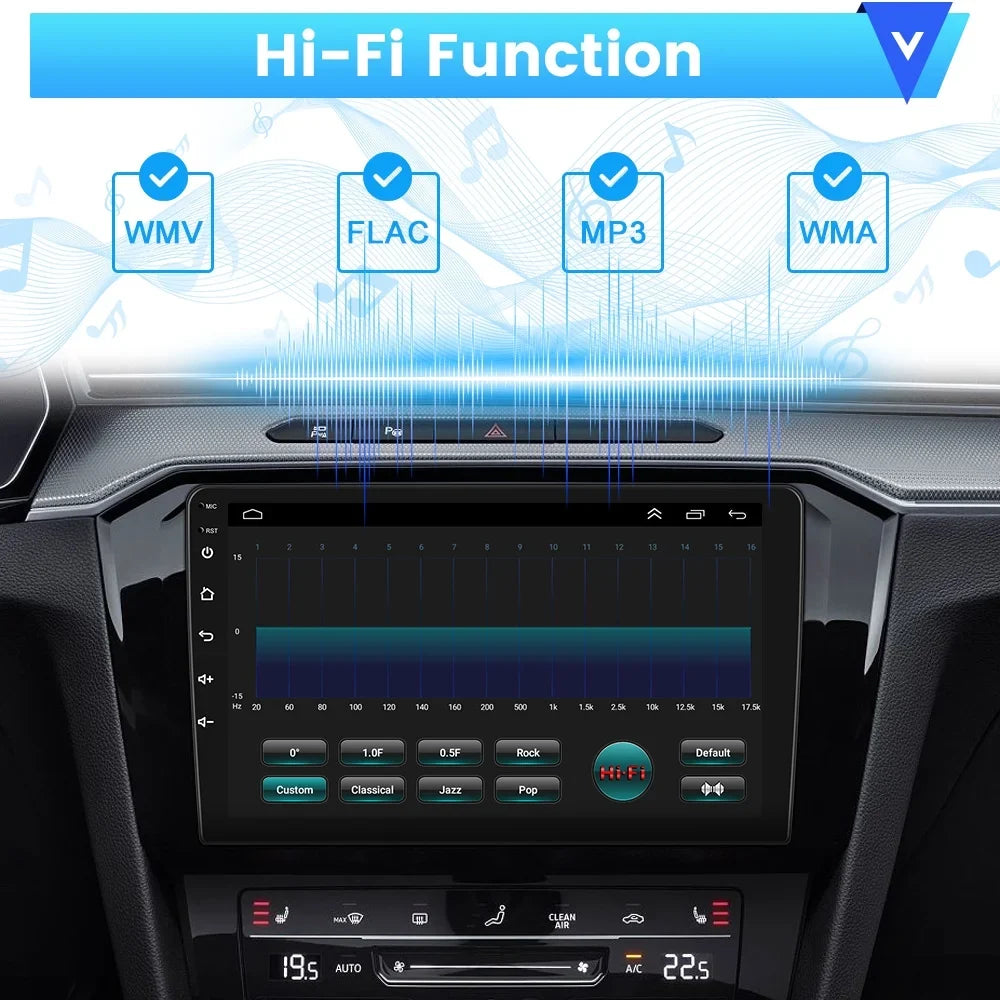 Podofo 2+64G for Hyundai Santa-fe 2006-2012 9'' Car Stereo Radio Wireless Carplay Android Auto Mirror Link Android 13 WIFI GPS FM Bluetooth USB Hifi,AHD Backup Camera