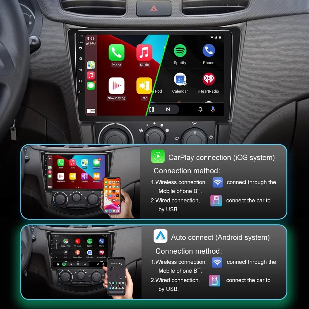JMANCE Android 10 Car Stereo for Toyota Sienna 2011-2014 9" Touch Screen Radio Support Wireless Apple CarPlay Andriod Auto