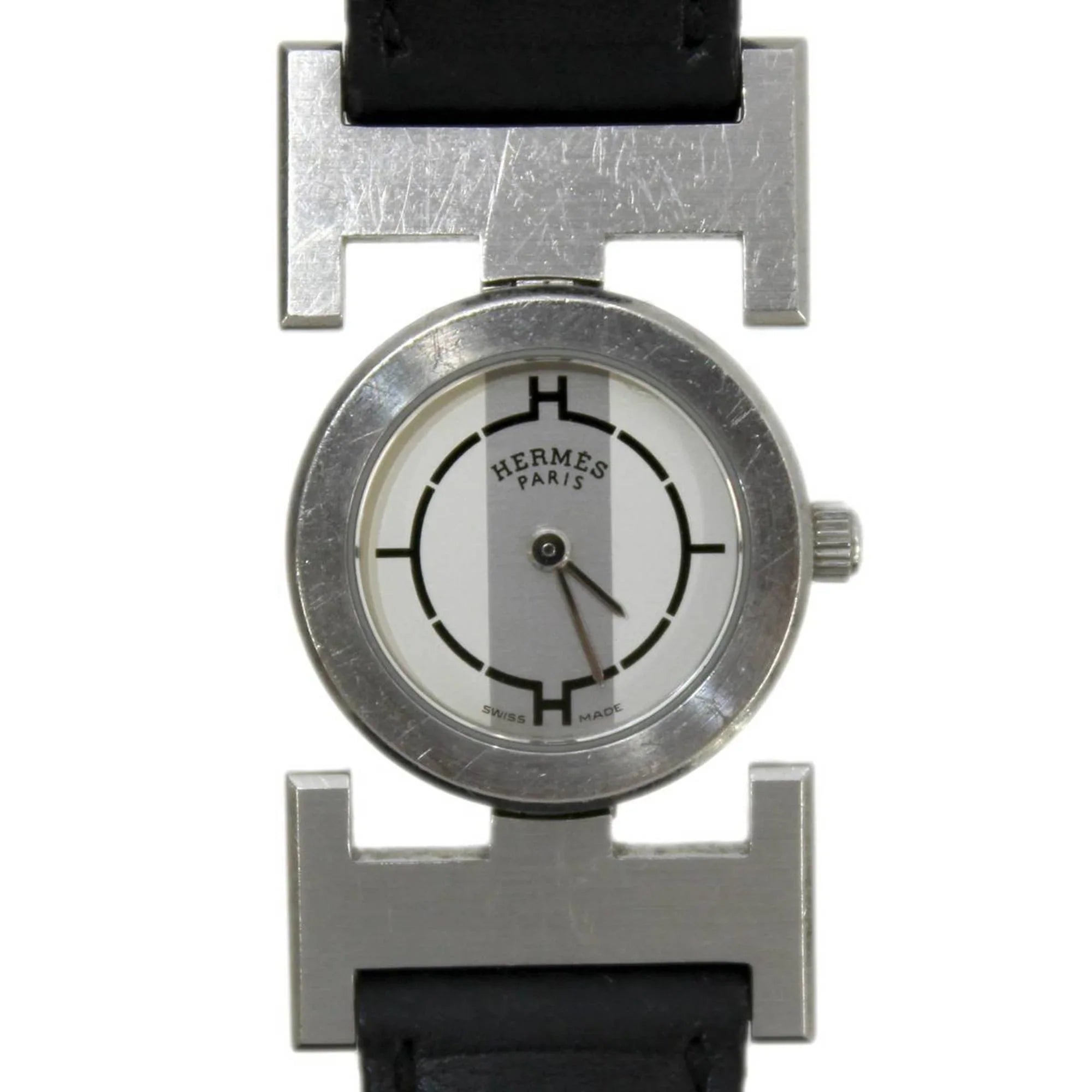 Pre-Owned HERMES Hermes paprika ladies quartz watch SS PA1.210 (Good)