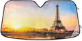 Wellsay Beautiful Paris Tower Car Windshield Sun Shade,oldable Visor Protector Keep Cool Sunshade Blocks UV Rays and Accessories to Protect for Cars,SUVs,Trucks-55×27.6in