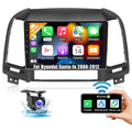 Podofo 2+64G for Hyundai Santa-fe 2006-2012 9'' Car Stereo Radio Wireless Carplay Android Auto Mirror Link Android 13 WIFI GPS FM Bluetooth USB Hifi,AHD Backup Camera