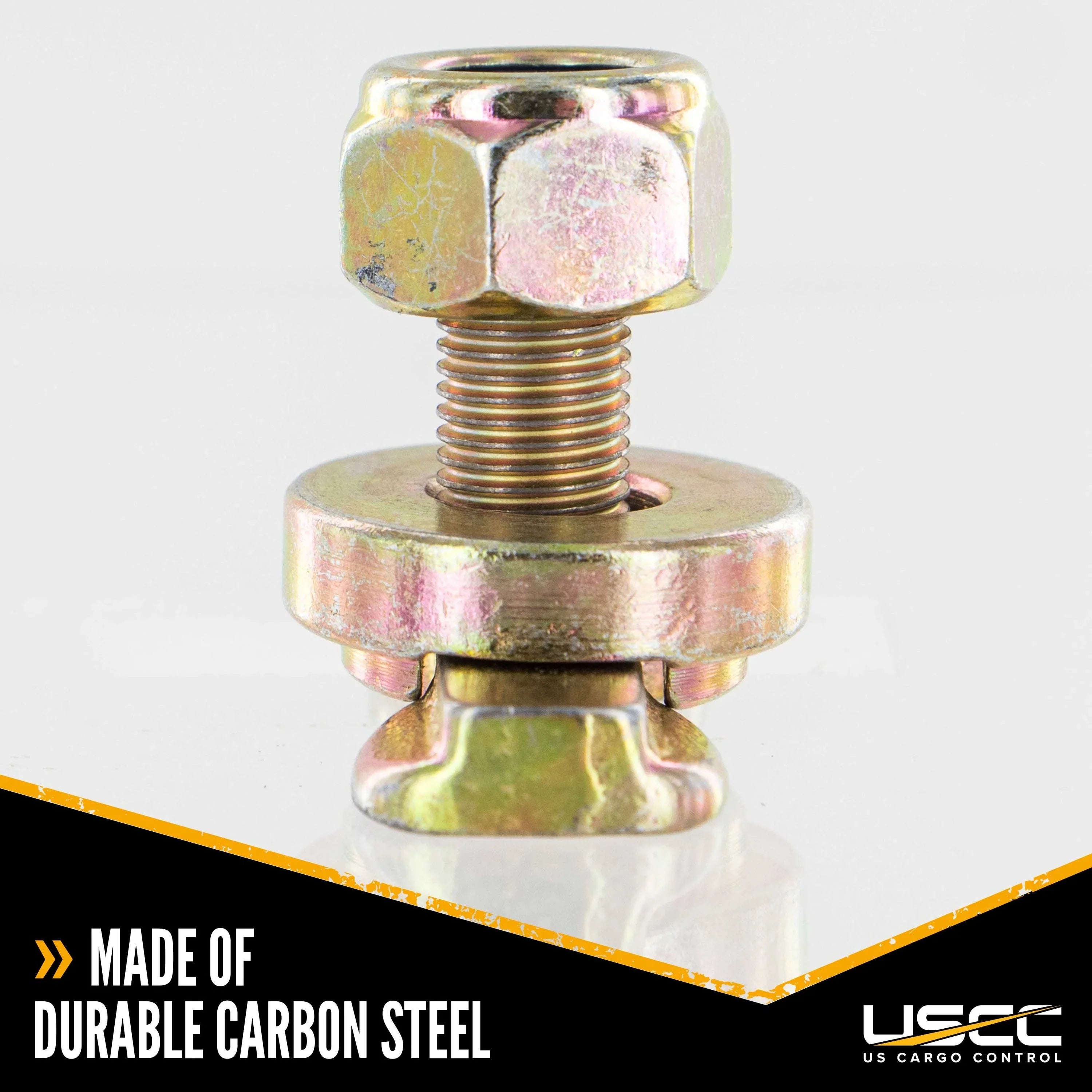 US Cargo Control L Track Double Lug Threaded Stud Fitting, Use With L Track Rails In Your Truck Or Trailer To Create Heavy-Duty Bolt Down Anchor Points, Working Load Limit Of 1,833 Pounds, 10 Pack