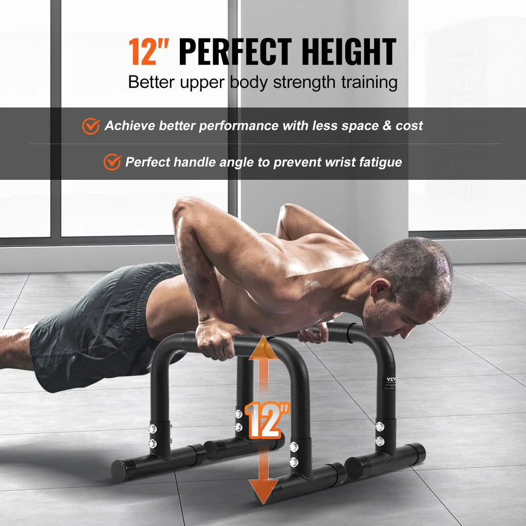 VEVOR Heavy-Duty Dip Bars, 500 lbs Capacity, Fitness Workout Stand with Stabilizers - Ideal for Home Gym, Office, and Outdoor Strength Training