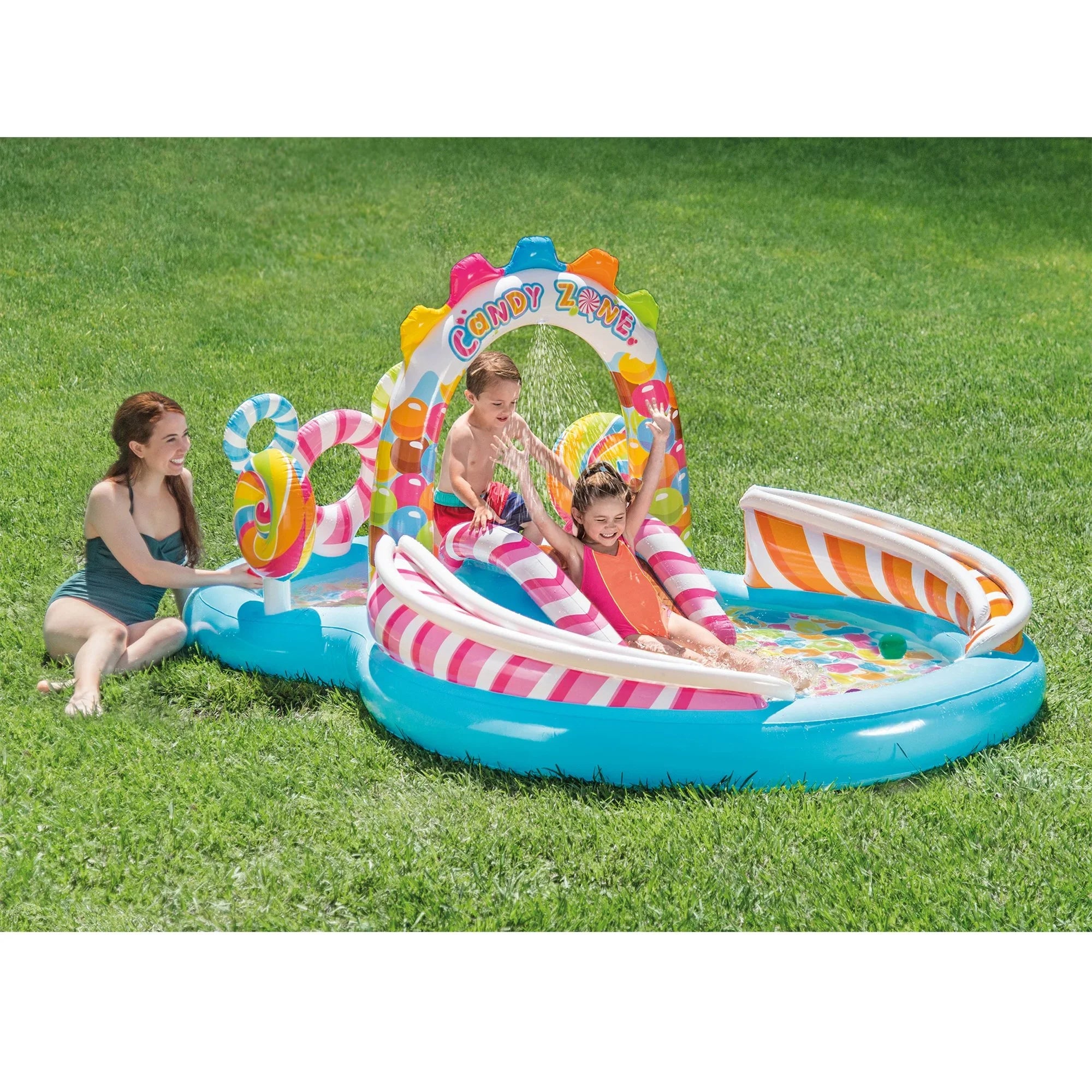 Intex Kids Candy Zone Play Center Splash Pool w/ Waterslide(Open Box) (2 Pack)