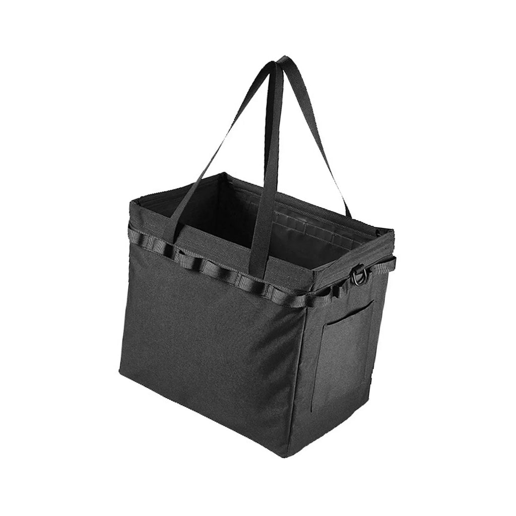 Outdoor Picnic Storage Bag Handbag Foldable Travel Garage Trunk Organizer Black 36.5x24.5x32.5cm for Camper, Travel, RV Multifunctional