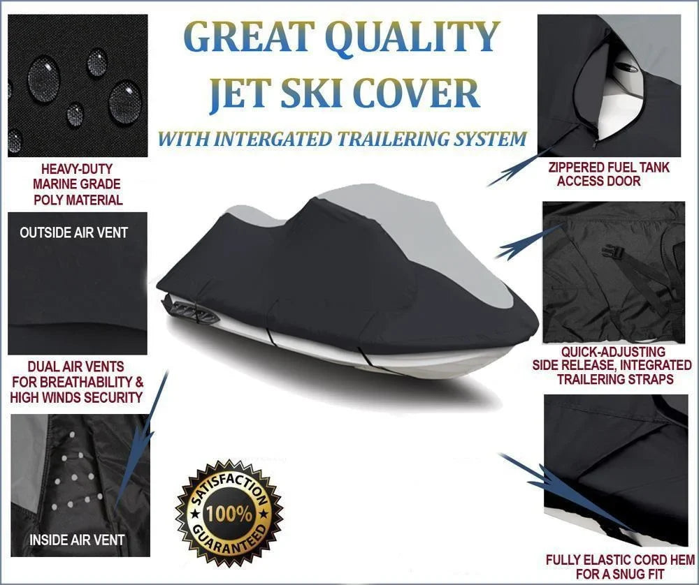 SUPER HEAVY-DUTY PWC 600D JET SKI Cover Compatible for Sea Doo Sea-Doo RXX 2001 2002 Jet Ski Cover PWC Covers 2 Seater