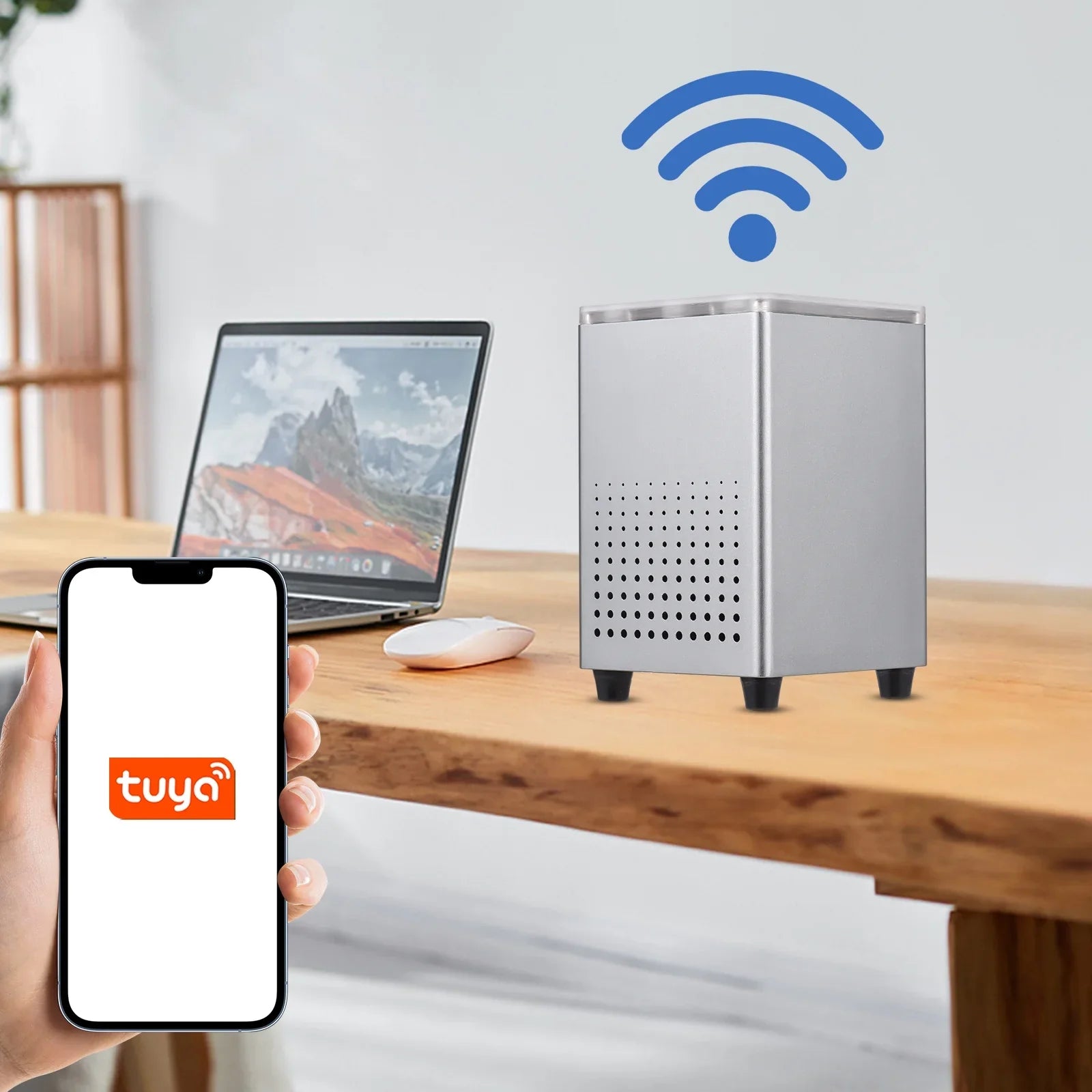 Pristin Radon Detector,Radon Tuya APP Alarms Professional Smart Indoor Room Office APP Quickly Sensitively WiFi Radon Tester Sound Alarms Professional Monitor Data WiFi Radon Tester Indoor