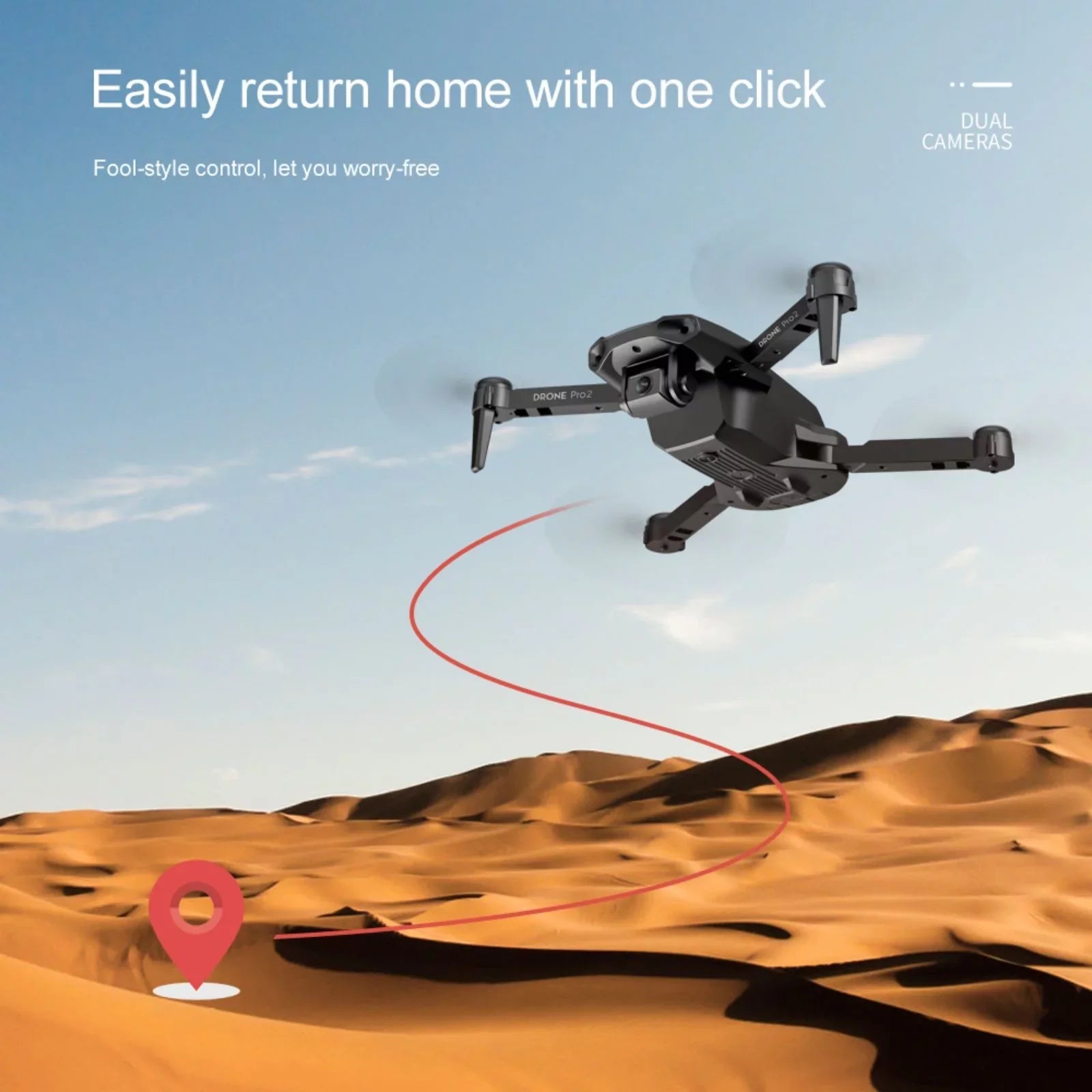 Dqacd 2021 New E99 PRO RC Drone 4K HD Dual Camera GPS WiFi FPV Foldable Drone