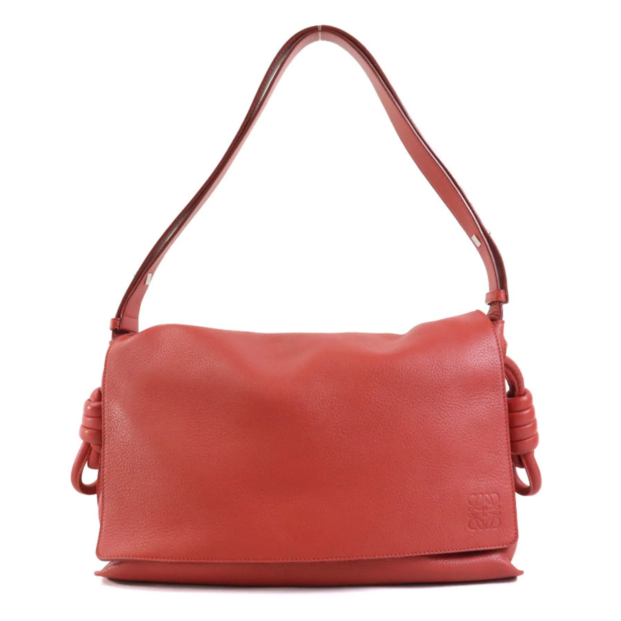 Pre-Owned LOEWE Shoulder Bag Leather Orange Red Women's (Good)