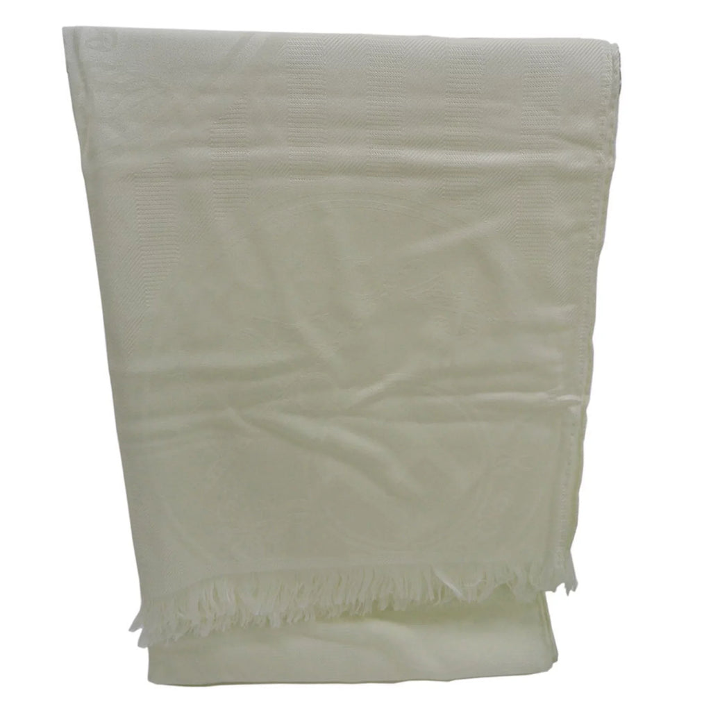 Pre-Owned Hermes HERMES New Libris Stole Yvoire White H262494S Women's (Like New)