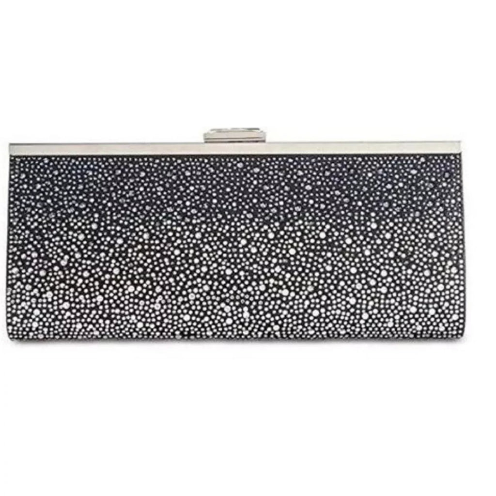 INC International Concepts Carolyn Ombré Glitter Clutch Evening Bag BLACK New with box/tags