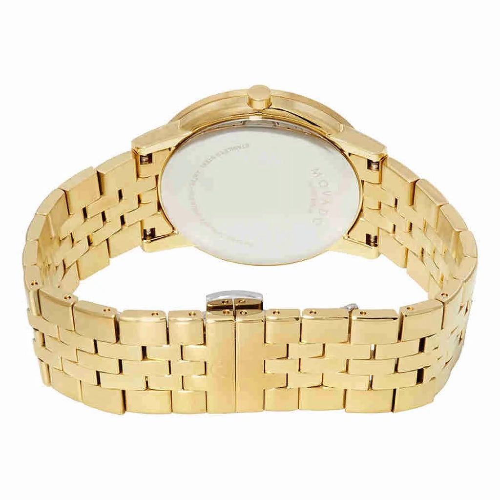 Movado Museum Classic Black Dial Yellow Gold PVD Men's Watch 0607203