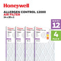 Honeywell 14x20x1 MERV 12 Pleated HVAC Furnace Air Filter- 4 Pack