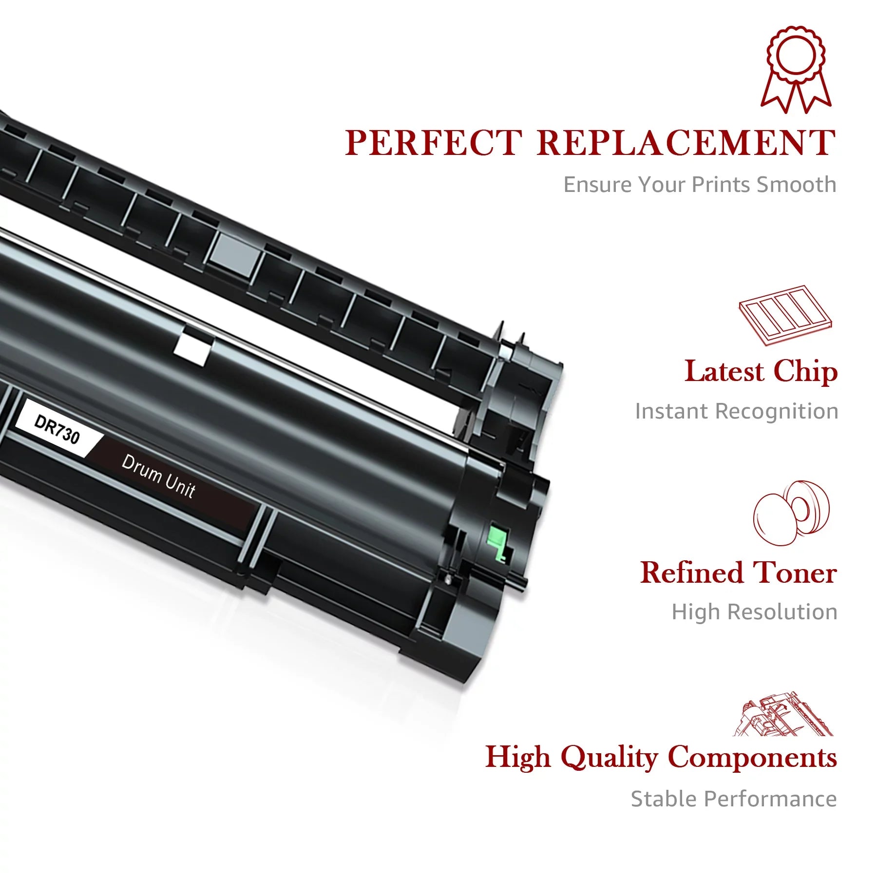 Compatible for brother Printer DR730 Drum Unit Toner(2 pack)