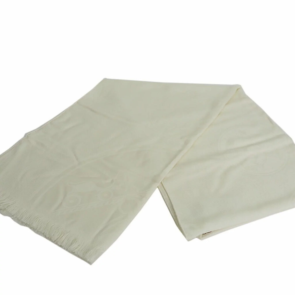 Pre-Owned Hermes HERMES New Libris Stole Yvoire White H262494S Women's (Like New)