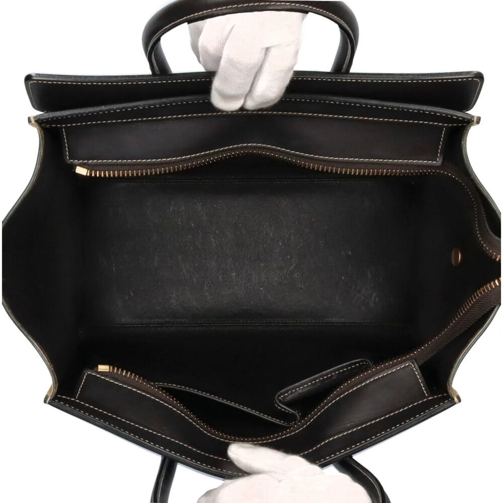 Pre-Owned Celine CELINE Micro Shopper Luggage Handbag Calf Ladies (Good)