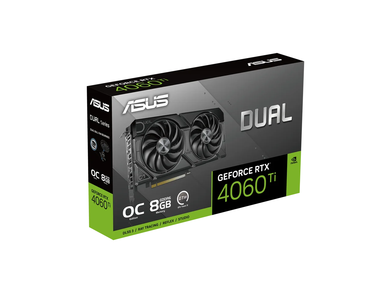 ASUS Dual GeForce RTX? 4060 Ti EVO OC Edition 8GB GDDR6 (PCIe 4.0, 8GB GDDR6, DLSS 3, HDMI 2.1a, DisplayPort 1.4a, Axial-tech fan design, 0dB technology, Protective Backplate, Auto-Extreme Technology)