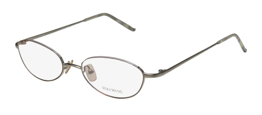 NEW VERA WANG V04 WOMENS/LADIES DESIGNER HALF-RIM SILVER "SCHOOL TEACHER PROFESSOR" LOOK MADE IN JAPAN FRAME DEMO LENSES 47-17-130 EYEGLASSES/EYEWEAR