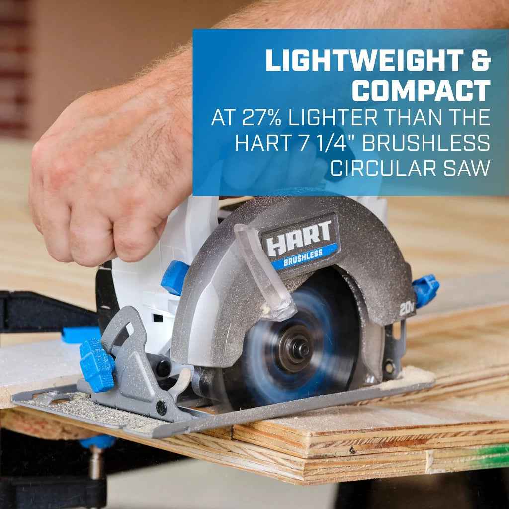 HART 20-Volt Brushless 5-1/2-inch Compact Battery-Powered Circular Saw (Battery Not Included)