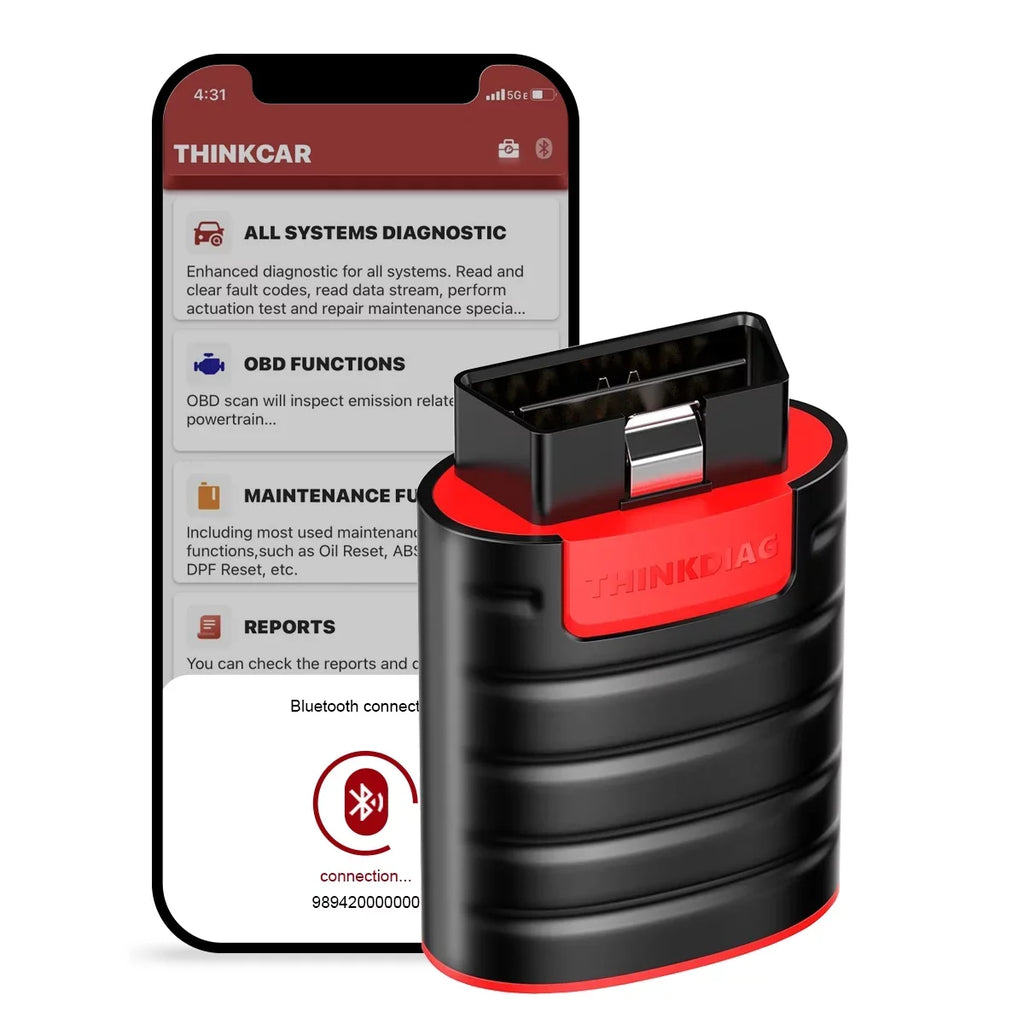 Bluetooth OBD2 Scanner Full Systems Car Diagnostic Tool Code Reader (2 Year Software Included) 15 Maintenance Functions for Cars Since 1996- THINKCAR  THINKDIAG