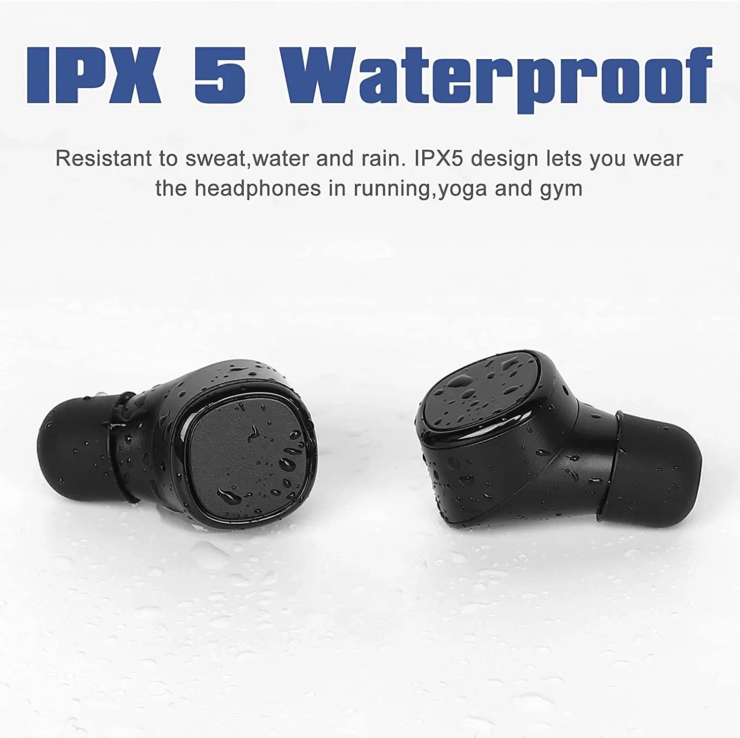 UrbanX X7 Sports True Wireless Earbuds 5.0 IPX5 Waterproof Touch Control Earbuds with Mic Earphones in-Ear Deep Bass Built-in Mic Bluetooth Headphones For Sony Xperia 1 III - Black