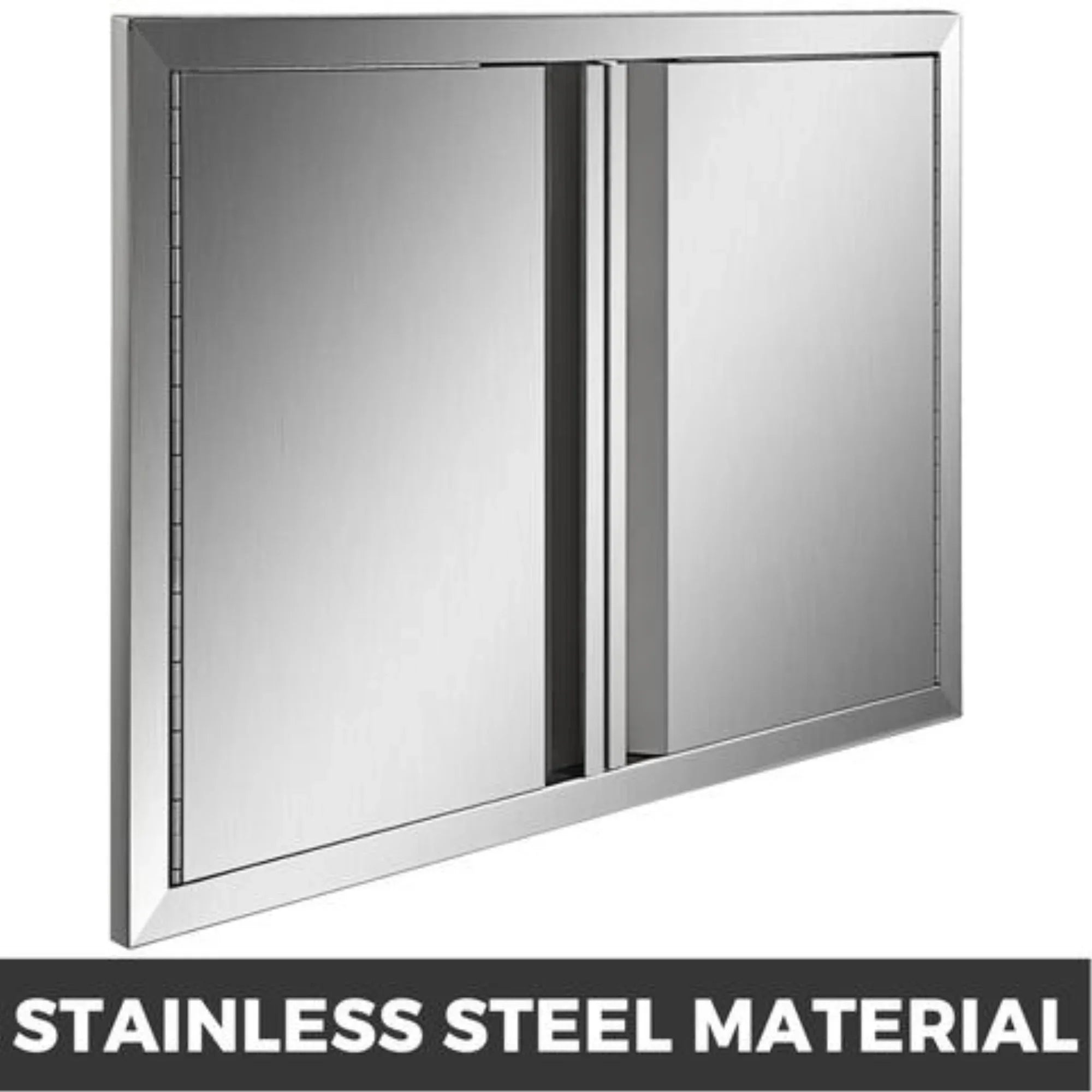 24"x 24" Bbq Access Double Door Outdoor Kitchen Island Stainless Steel Walled