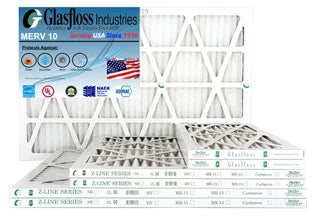 Glasfloss 16x20x1 - MERV 10 -Qty:6 - Furnace Air Filter - Made in USA (Actual Size: 15.5 x 19.5x7/8 inch)