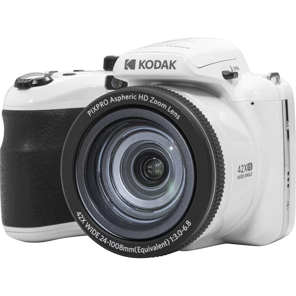 Kodak PIXPRO AZ425 Digital Camera (White) + Extra Battery +Tripod + Case -32GB Kit